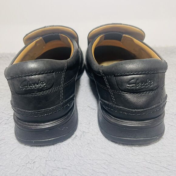 CLARK COLLECTION SOFT CUSHION WITH ORTHOLITE MEN BLAC DRESS SHOE SIZE 11 - Picture 3 of 12